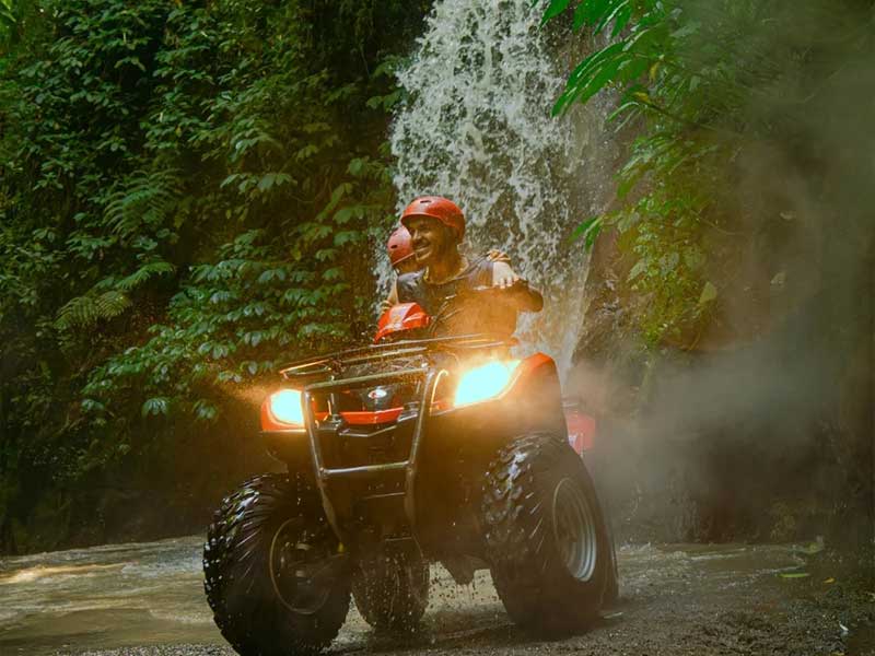 ATV Ride Through Long Tunnel and Waterfall in Bali
